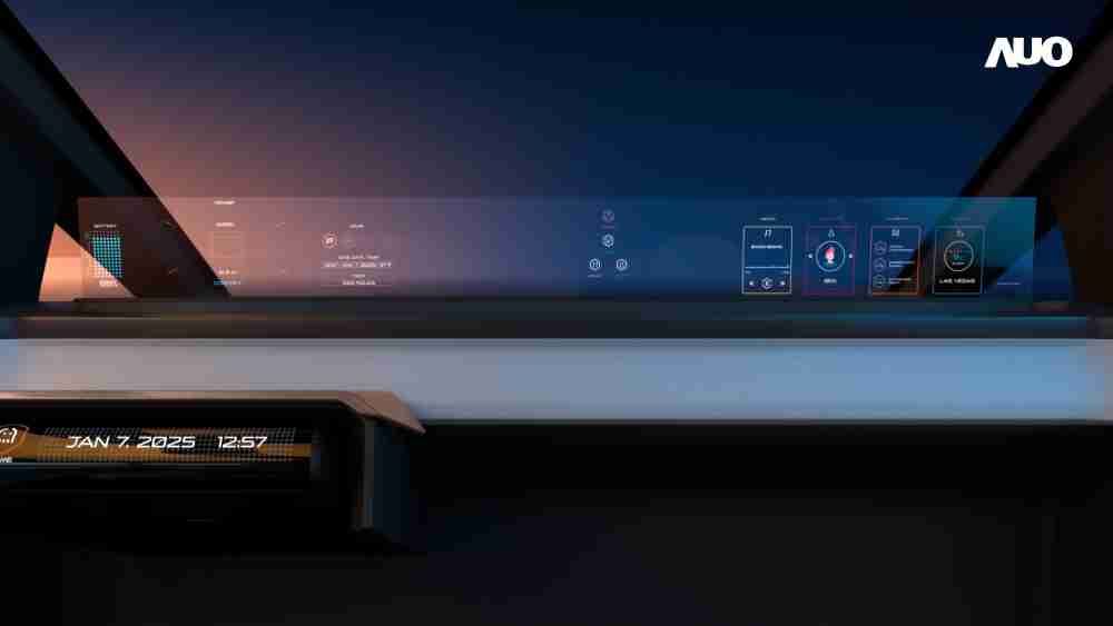 2468BET无界透明显示接口(Horizon Image Glass)透过车运算方案整合仪表板、、中控台及副驾显示器，，，一体式全景呈现，，，提供乘用者清晰的前方视野、、、行车必要信息与娱乐功能